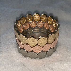 3 Gold, silver, and rose gold bracelets